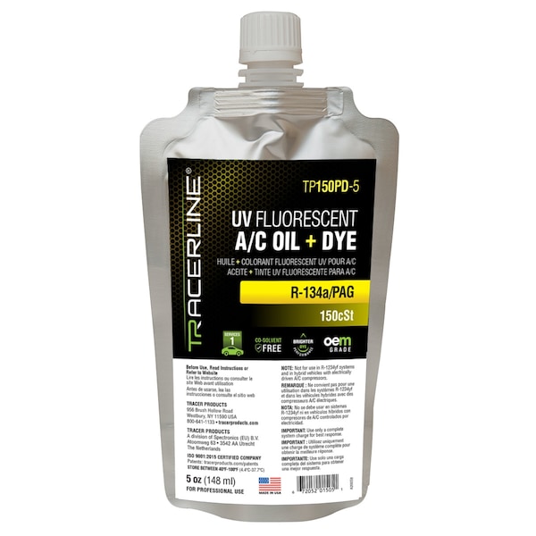 Tracer Products LUBE, DYED, A/C, PAG, 150CST, 1X5OZ TP150PD-5 - main